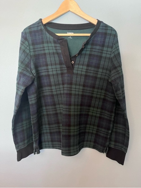 Lands' End Other - Lands' End Waffle-Knit Plaid Pajamas